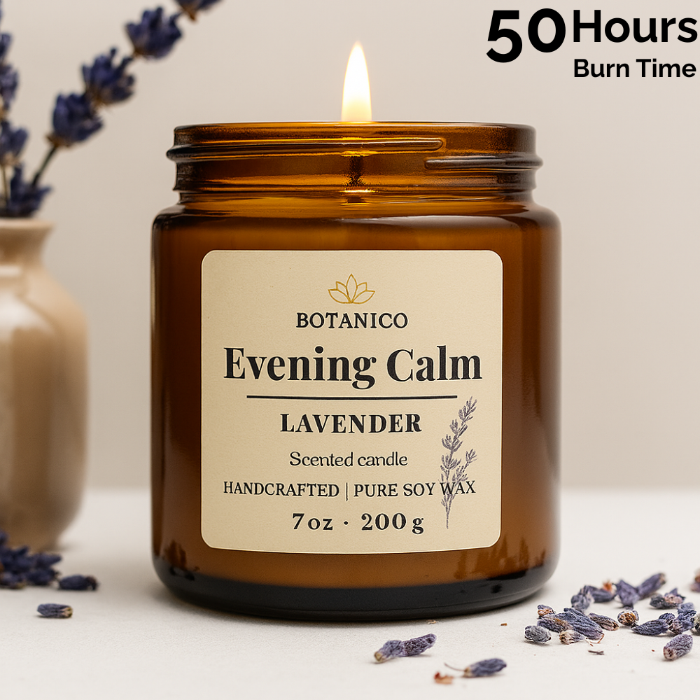 Botanico Evening Calm Lavender Candle | Soy Wax | 200g | Long Lasting