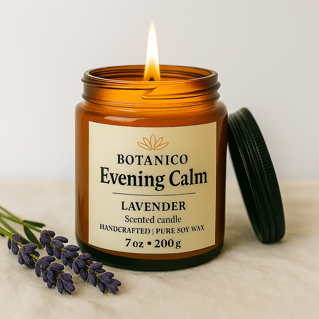 Botanico Evening Calm Lavender Candle | Soy Wax | 200g | Long Lasting