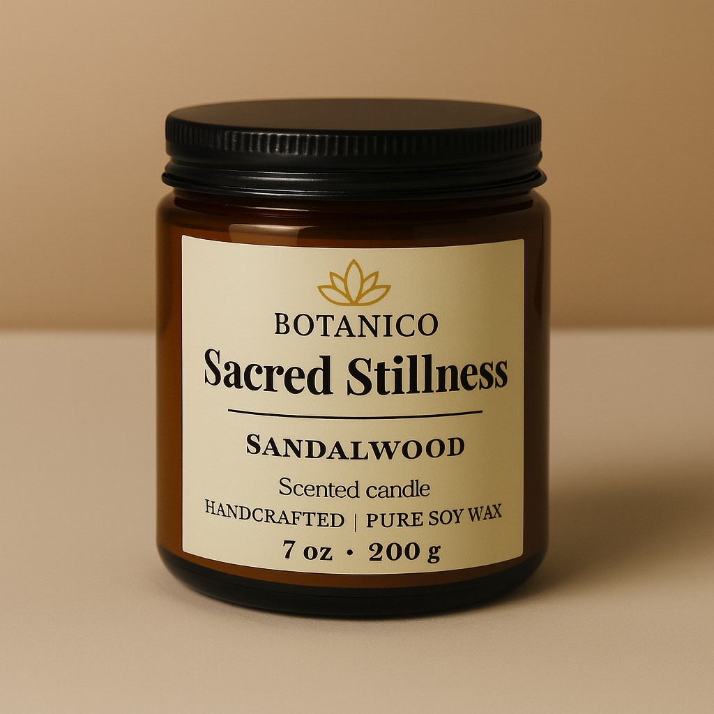 Botanico Sacred Stillness Sandalwood Soy Candle 200g | 50+ Hrs Burn | Aromatherapy Gift