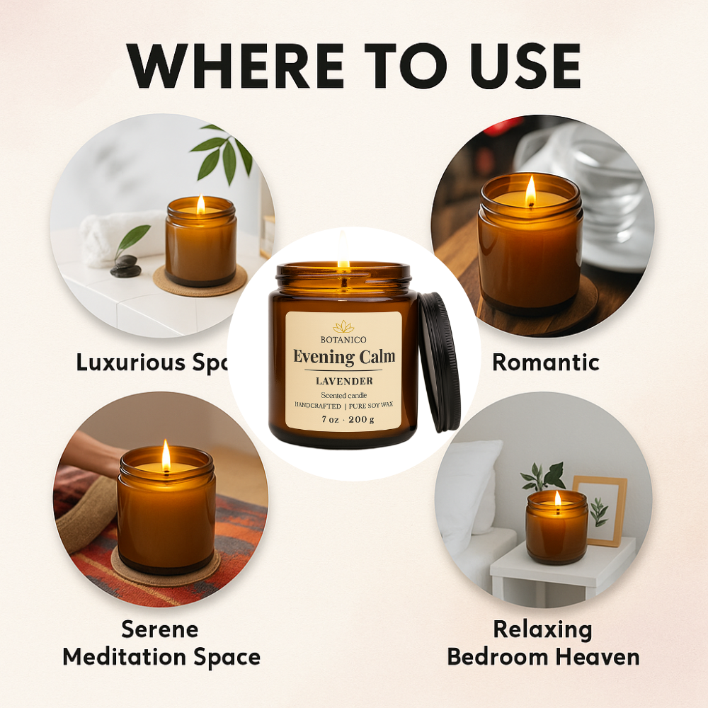 Botanico Evening Calm Lavender Candle | Soy Wax | 200g | Long Lasting